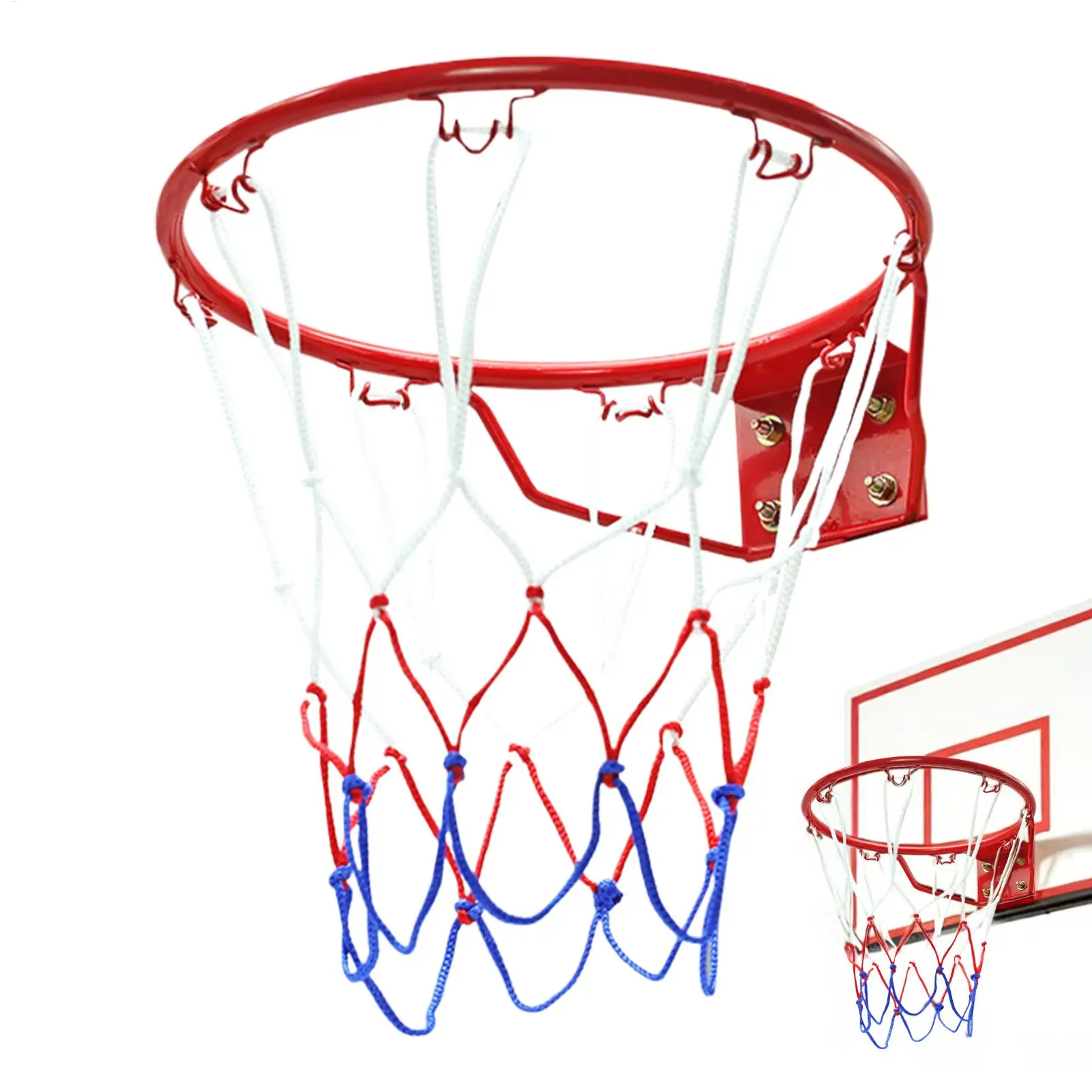 Cerceau de basketball avec filet, remplacement de panier de basket pour intérieur, extérieur, allée, parc, salle de sport, cour arrière, terrain de sport