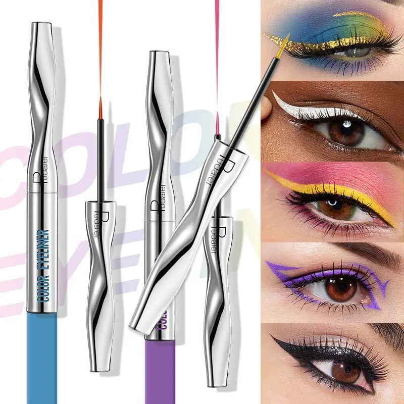 Colourful Eyeliner Liquid Waterproof Matte Pearllight Liquid Eyeliner Pen Long Lasting Green Yellow Purple Blue White Eye Liner