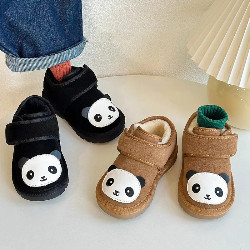 Kid Shoes Cute Panda Snow Boot Girl Cotton Boot Comfortable Boy Naked Boot Winter Girls Cotton Shoe Soft Sole Warm Short Boots