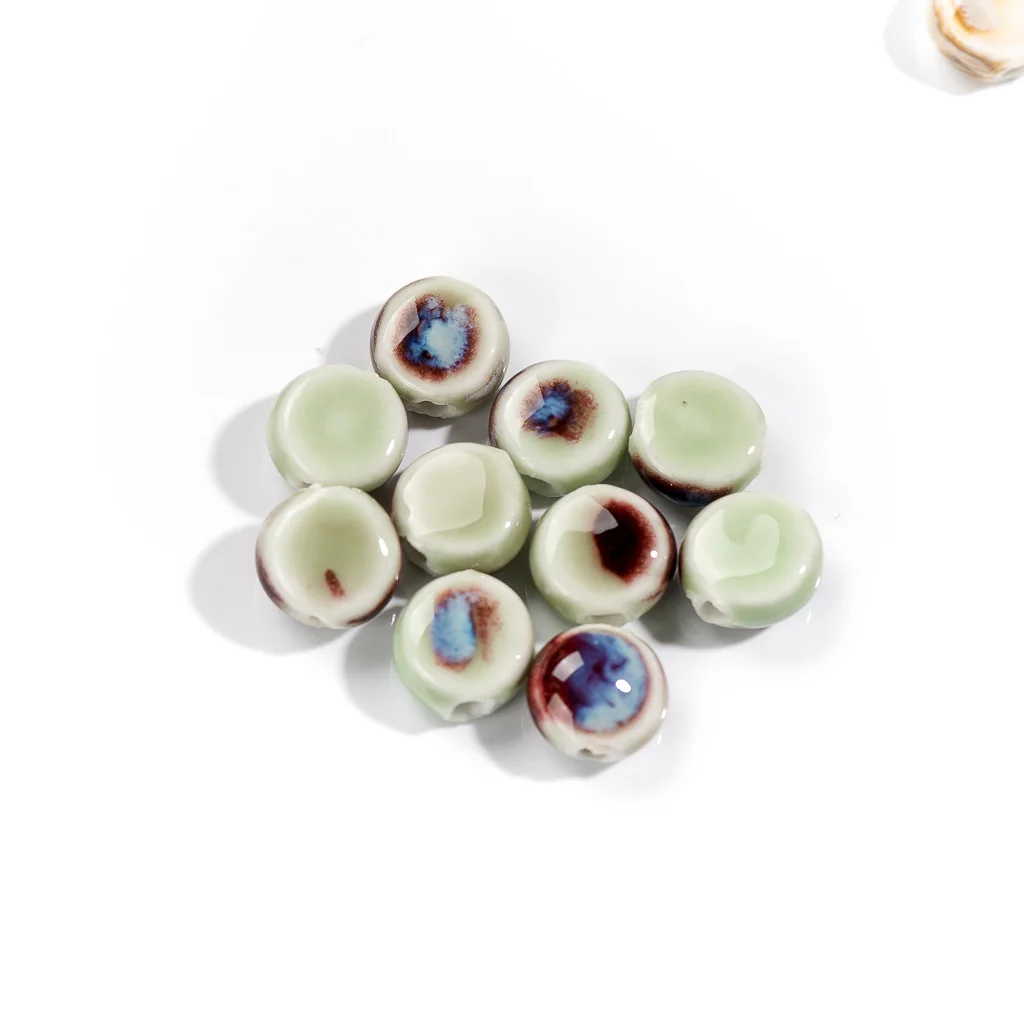 11 # multicolore piccolo oblato squisito perline in ceramica accessori per la creazione di gioielli #8A41620