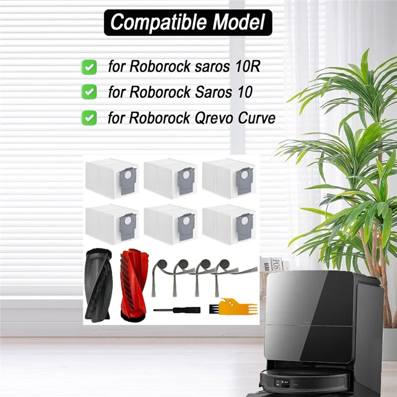 A83X-For Roborock Saros 10/10R جهاز آلي لتنظيف الأتربة فرشاة جانبية رئيسية فلتر Hepa ممسحة أكياس الغبار القماش استبدال أجزاء
