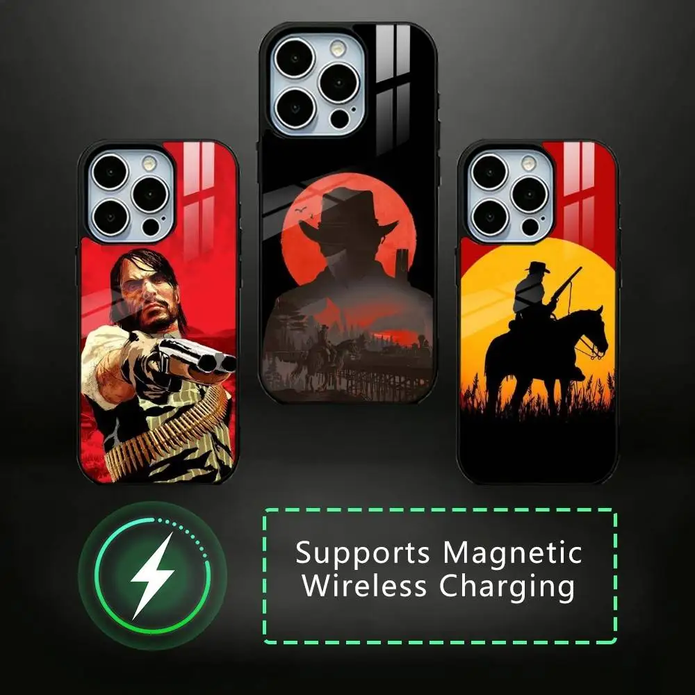 

RDR-2-Arthur Morgan Phone Case For iPhone17,16,15,14,13,12,11 Plus,Pro Compatible with magnetic wireless charging