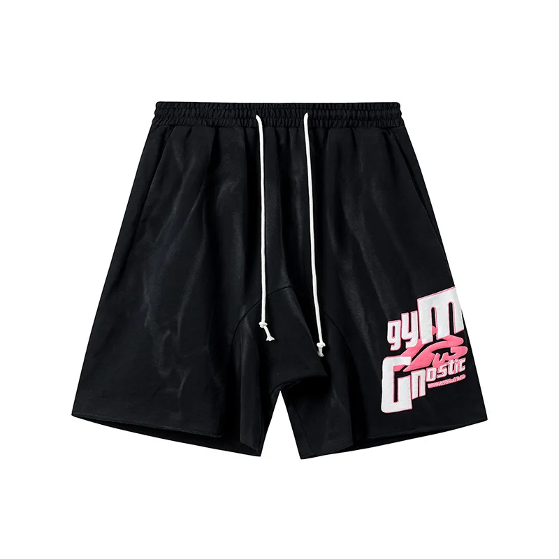New Top quality RRR123 washed old drawstring five pants casual sports loose rolled shorts beach pants