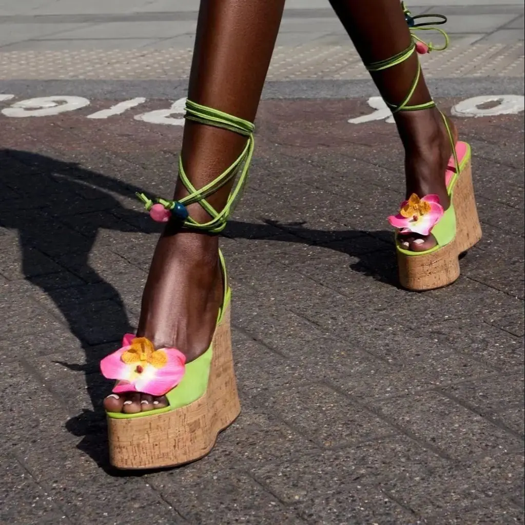 

Sunflower Kid Suede Wedges Sandals For Women Shoes Open Toe Zapatos Mujer Strappy Heels High Platform Sandalias Femininas