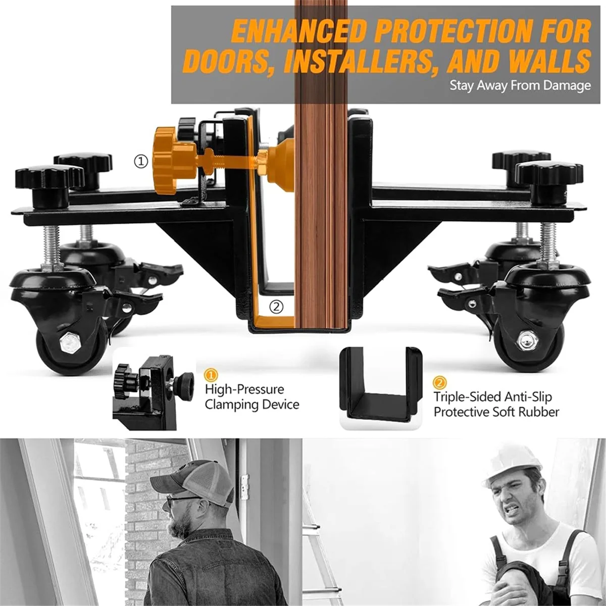 N18R Door Panel Handling Cart Heavy Duty Door Panel Cart Board Portable Panel Handling Cart Door Installation Cart