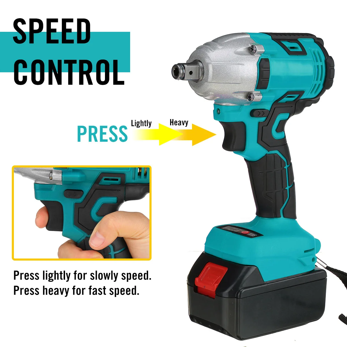 588VF 22800mAh Brushless Cordless Electric Impact Wrench 1/2 inch Wrench Power Tools Compatible For Makita Rechargeable Battery