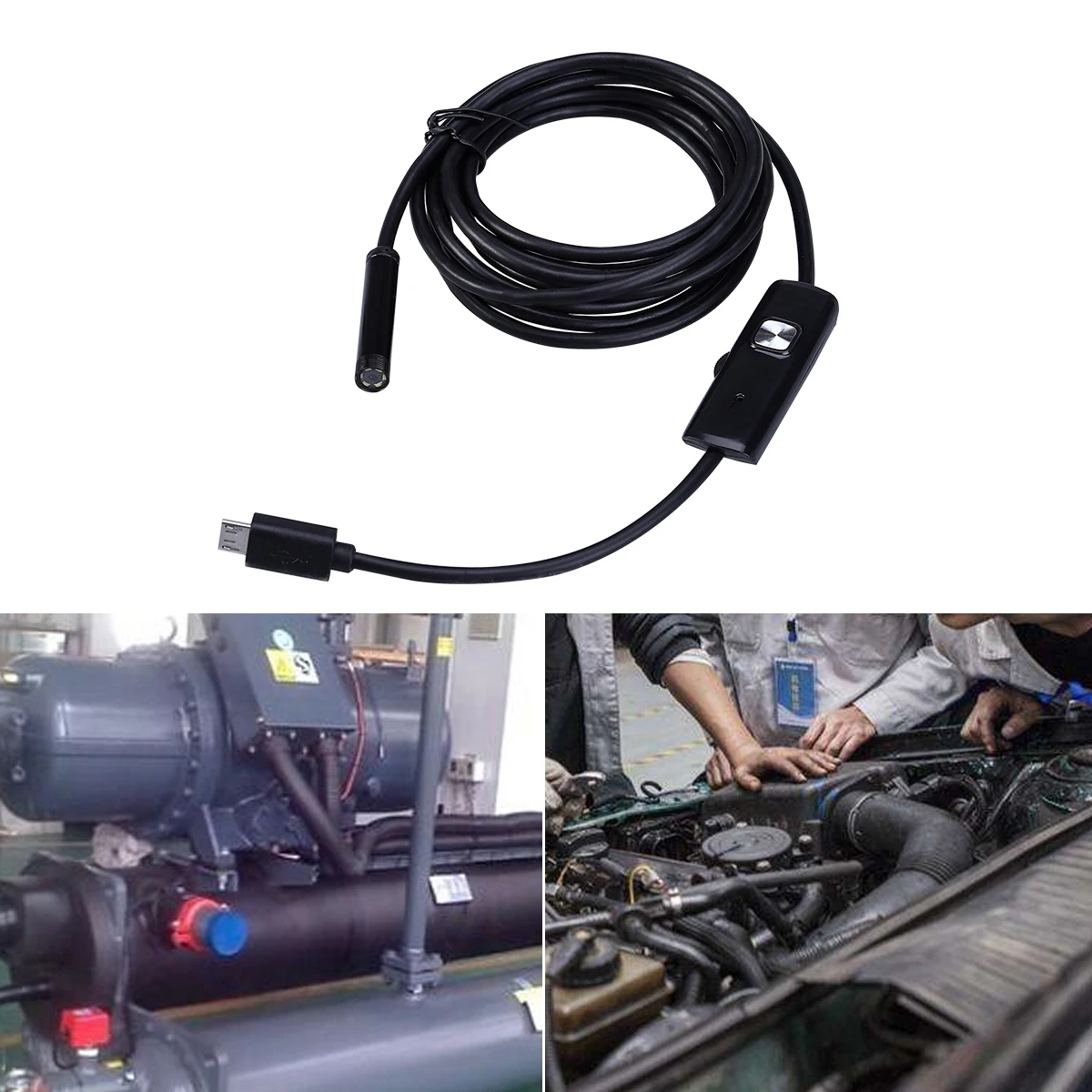 

5M 5.5Mm 6-Led Ip67 Waterproof For Phones Black Hard Plastic Built-In Camera Light Ear Nose Throat