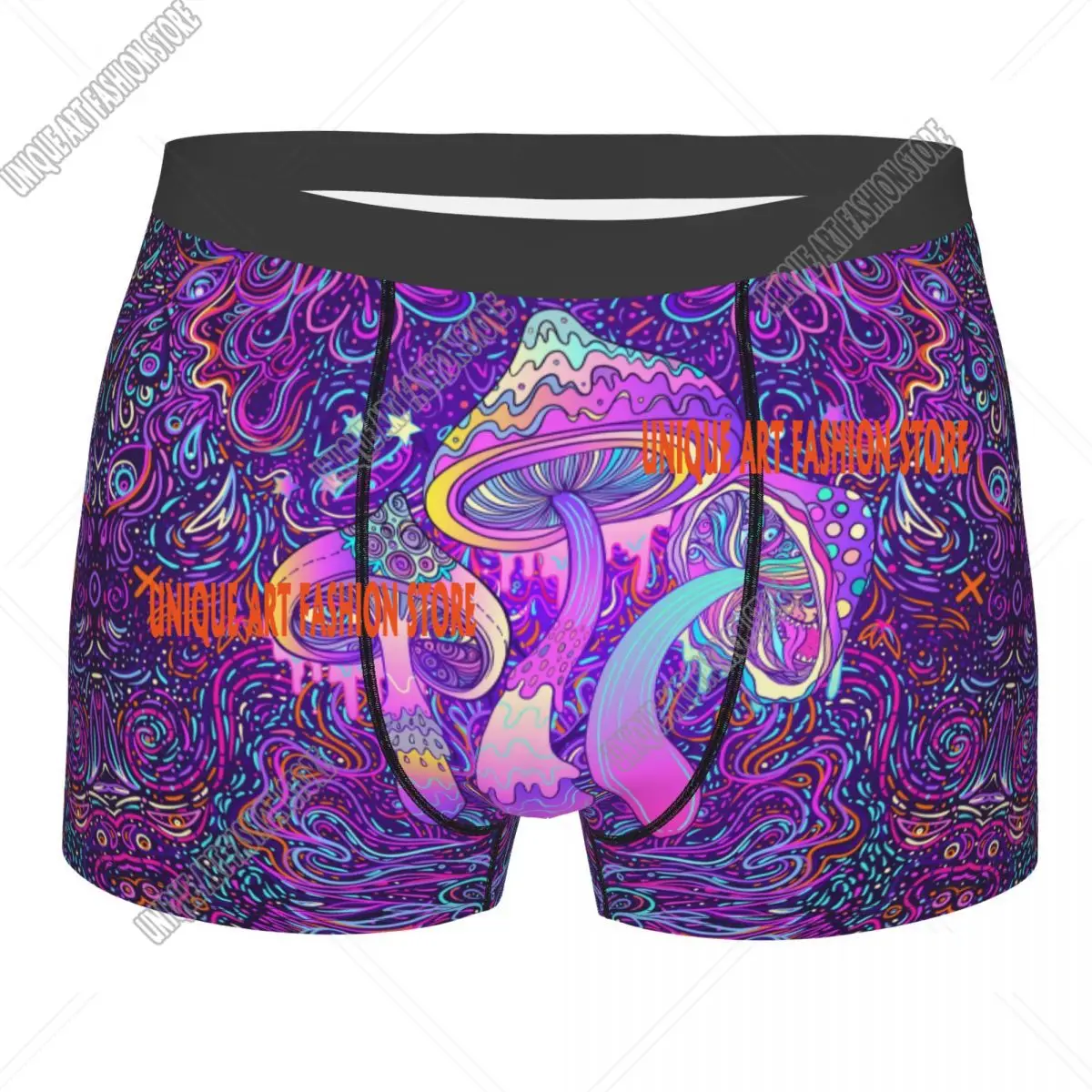 Custom Cool Psychedelic Magic Mushrooms Boxers Shorts Panties Men's Underpants Breathable Briefs Underwear