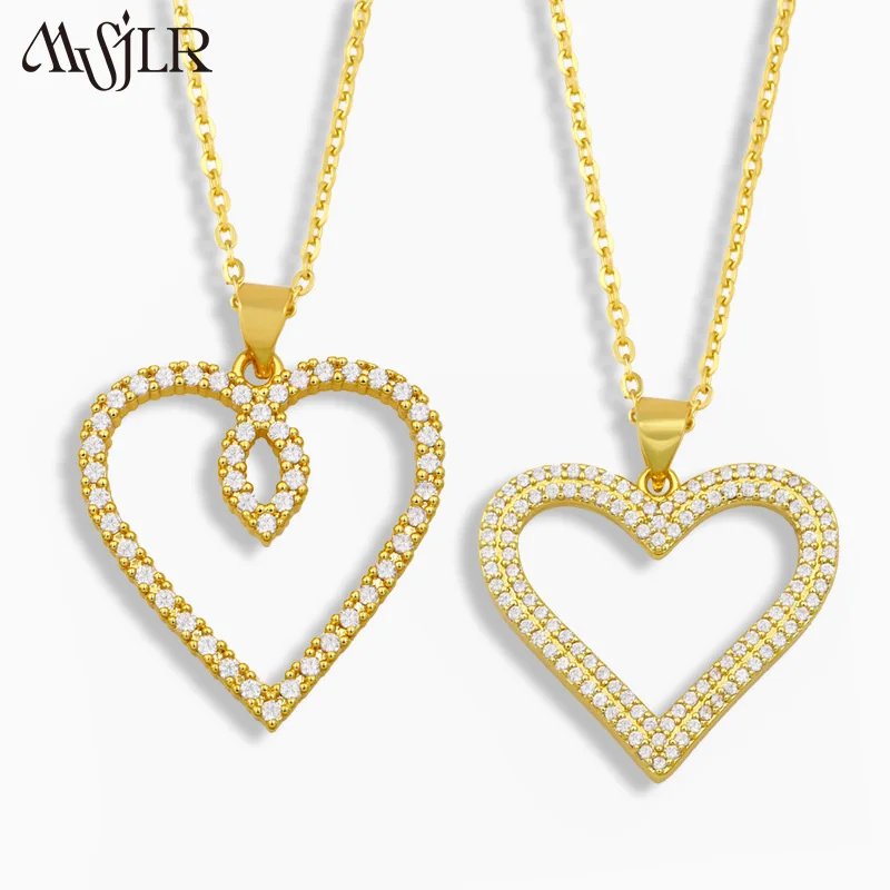 

MVN-033 2023 Charming Style Romantic Heart Shape Zircon Necklace Women Gift Necklace Beautiful Wedding Good Jewelry Trend