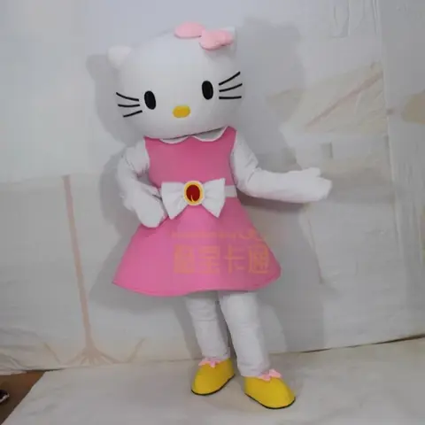 MINISO Cute Hello Kitty Mascot Costume Pink Cat Mascot Costume Advertising Ceremony Fancy Dress Party Animal Carnival