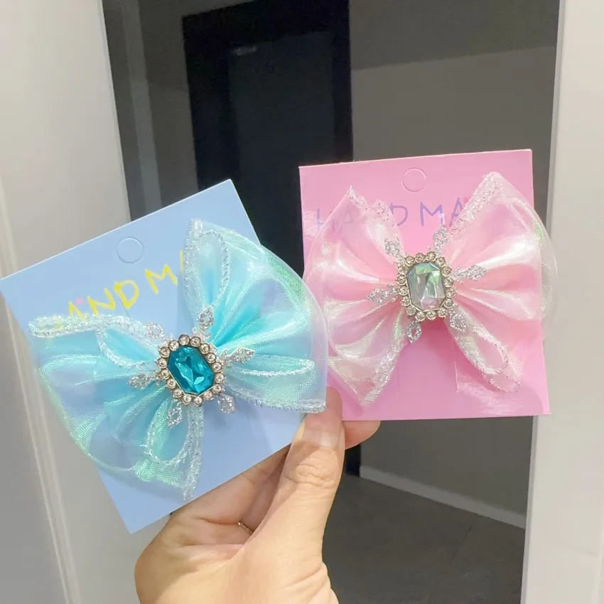 

2Pcs Disney Princess Elsa Frozen Hair Clip Bow Hair Clip Cute Girl Hair Accessories Girl Headwear Gift