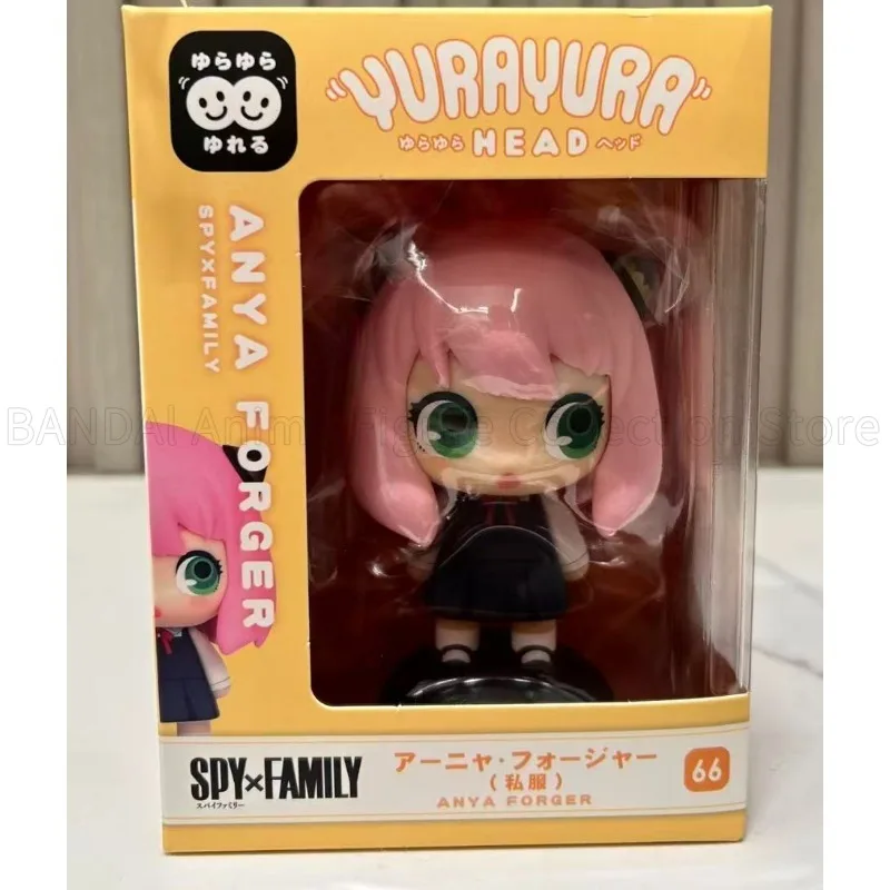 В наличии Оригинальная фигурка PLEX YURAYURA HEAD SPY×FAMILY Аня Форджер в повседневной одежде. Фигурка-бобблхед Чиби в подарок на день рождения