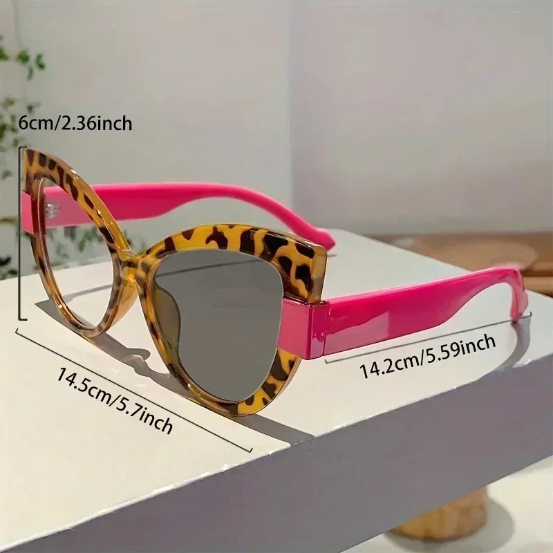 Retro Große Rahmen Cat Eye Photochrome Myopie Gläser Gradienten Rahmen Premium Sinn Lesebrille UV Schutz Gläser Frau – Detail 5