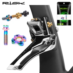 RISK M5 Ultralight Titanium Alloy Screw Transmission Concave Gasket Road Bike Front Derailleur Fixing Bolts Washer GR5 Spacer