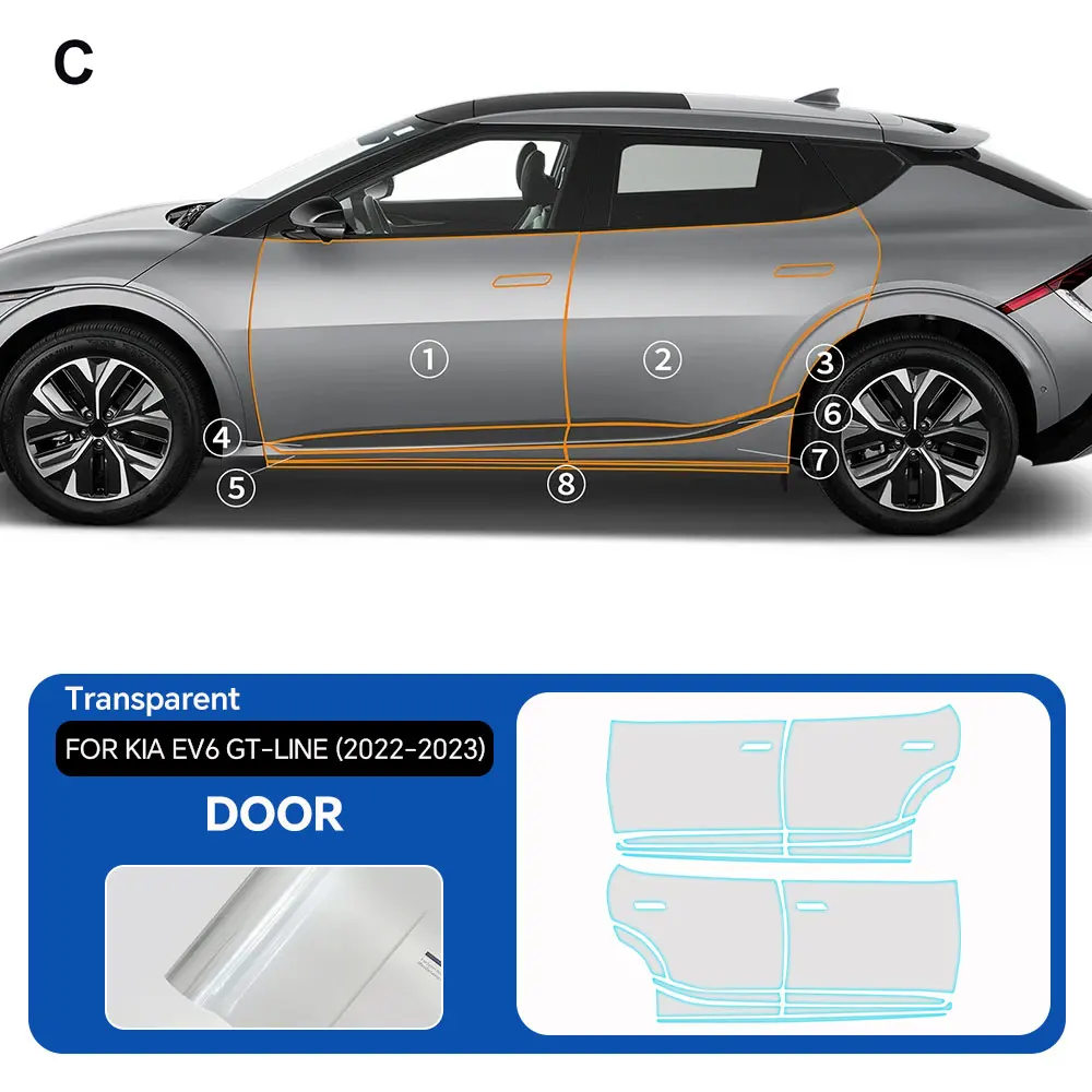 

Пленка PPF 8.5 Mil, предварительно вырезанная, для KIA EV6 GT-Line 2022-2023, матовая прозрачная защитная пленка из ТПУ, устойчивая к царапинам, аксессуары для экстерьера