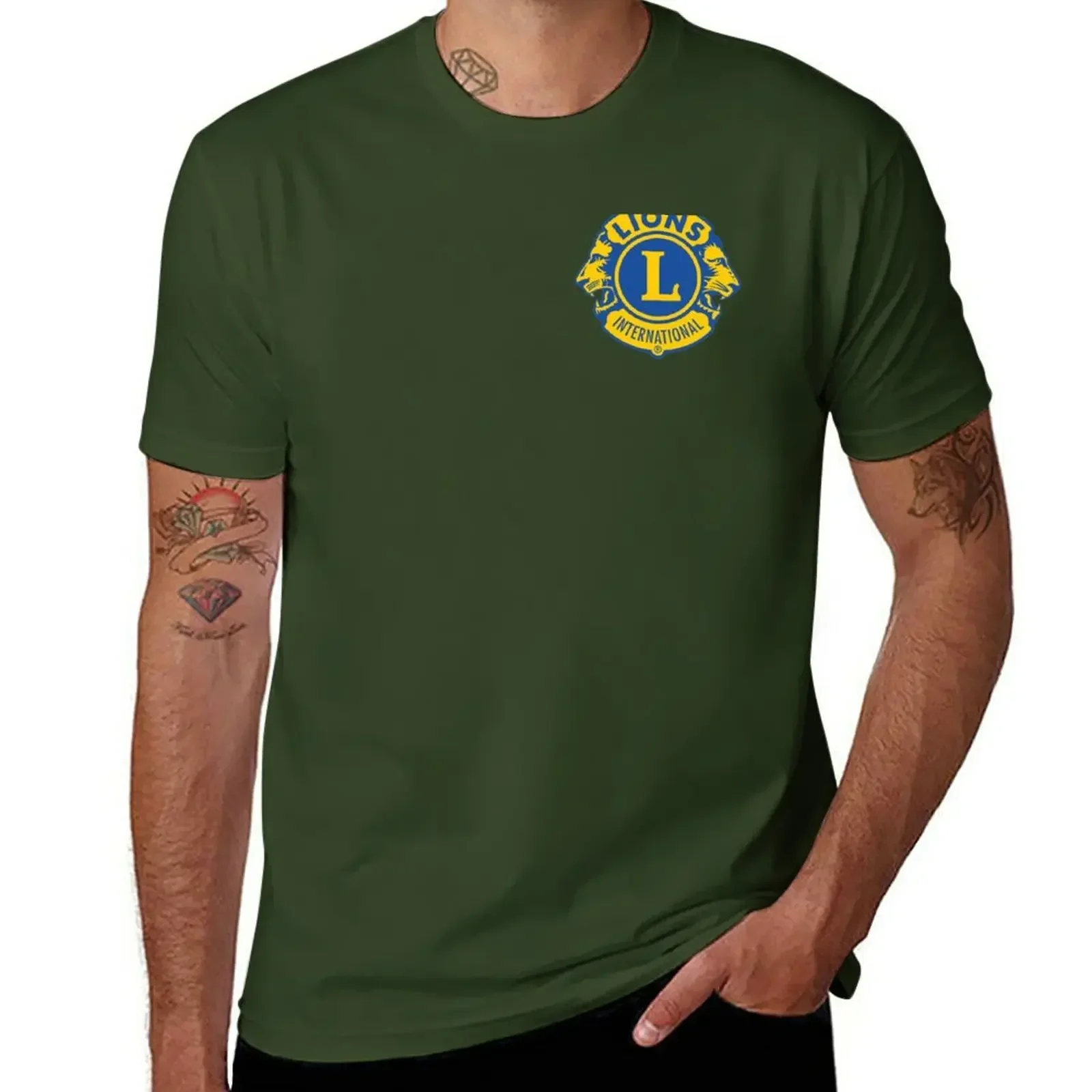 New lions clubs internaional T-Shir cusom  shir kawaii clohes ops   man Shor sleeve ee men