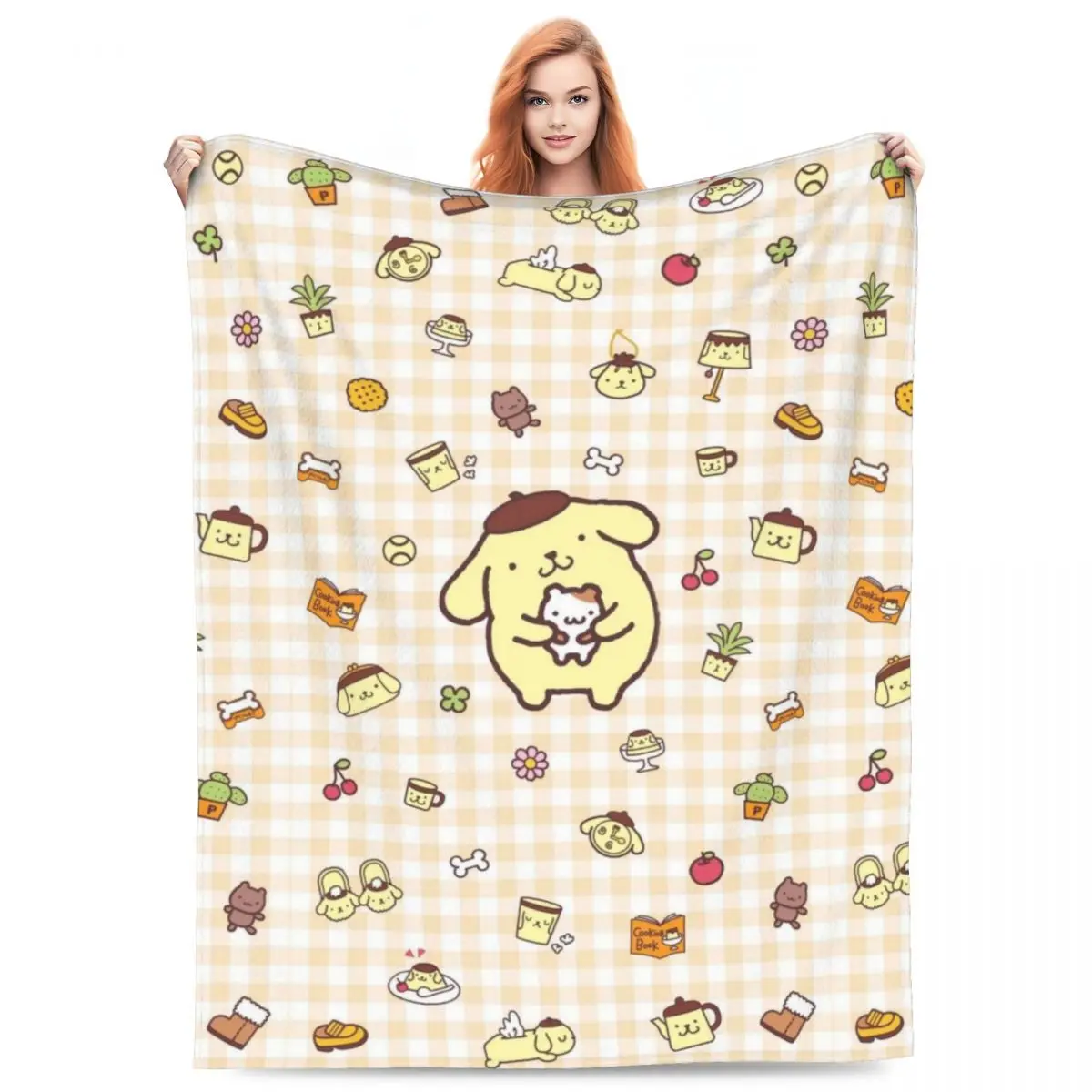 Comfort Gifts Pompompurin Blanket Sanrio Merchandise Home Decorative Throws And Blankets Super Soft Flannel for Sofa Relax