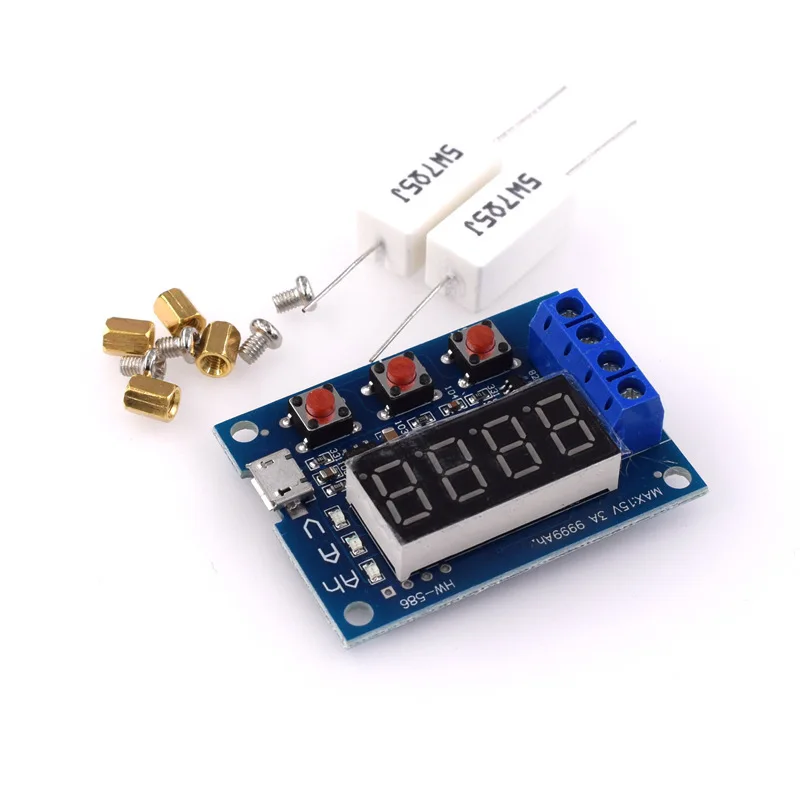 HW-586 Battery Capacity Tester, External Load Discharge Type 12V Lead-acid Battery 18650, Etc