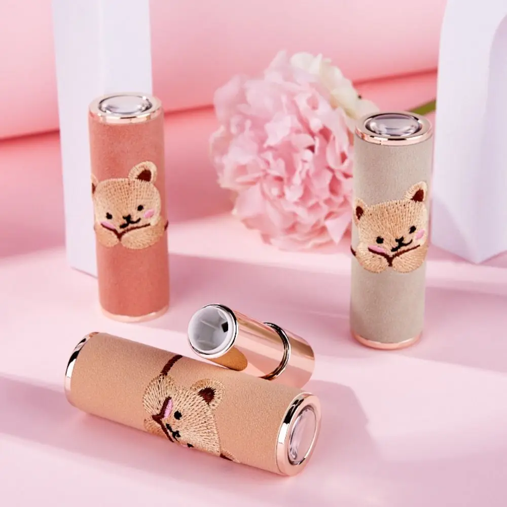 

Bear Embroidery Bouncing Lipstick Tube Lipstick Case Empty Lipstick Case Makeup Tools