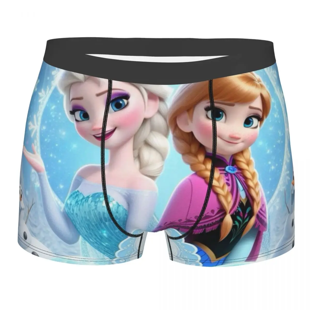 

Мужские трусы-боксеры Frozen Princess Elsa Anna с 3D-принтом, дышащие, мужское нижнее белье, трусики-брифы
