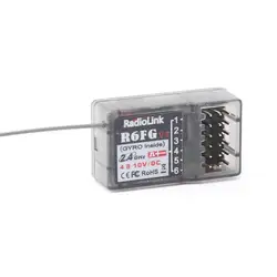 Radiolink R6FG R6F V3 2.4GHz 6 CH FHSS Receiver High Voltage Gyro Integrated for RC4GS RC3S RC4G T8FB RC6GS Transmitter RC Car