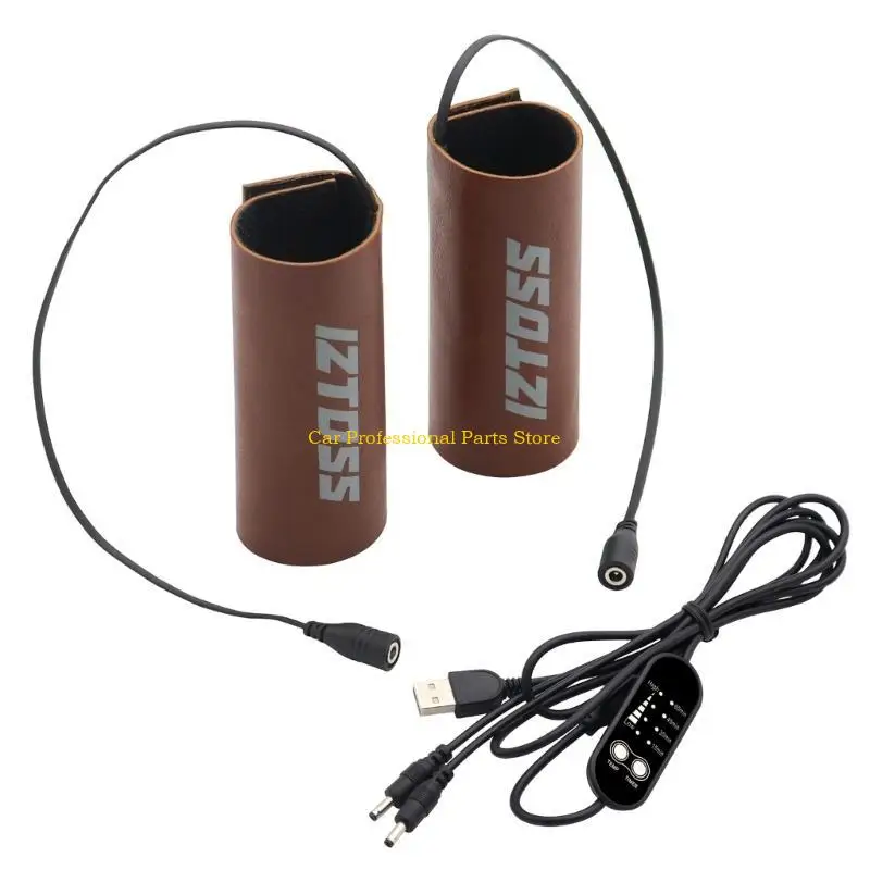 R53D درجة الحرارة القابلة للتعديل قفازات USB مدفأة للدراجة النارية مقاومة للتدفئة السريعة المضادة للانزلاق قبضة الشتاء تدفئة