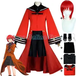 Anime The Ancient Magus' Bride Hatori Chise Robin Cosplay Costume Wig Red School Uniform Halloween Stage Performance Suit