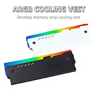 Aluminum Desktop Memory Module Heat Dissipation Vest, ARGB Light Effect, Desktop Memory Heat Dissipation Vest.WHITE/BLCAK.