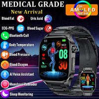 2024 New Smartwatch Men Uric Acid ECG Blood Glucose Watches Heart Rate Blood Pressure Health Monitor Smart Watch for Xiaomi Ios