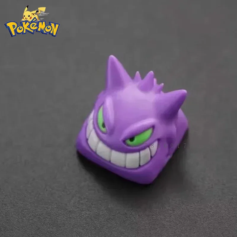 Pokemon anime keycaps rosa gengar diy artesanal personalizado resina keycaps dos desenhos animados teclado mecânico acessórios presentes do feriado