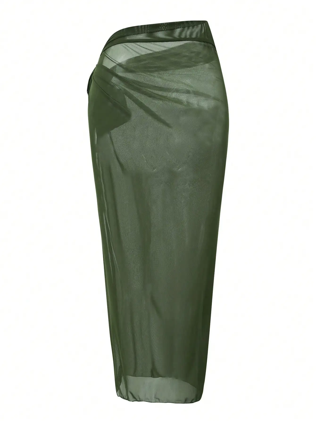 

Женский комплект из 2 предметов: однотонный купальник и пляжная юбка-макси из сетки для отдыха на пляже