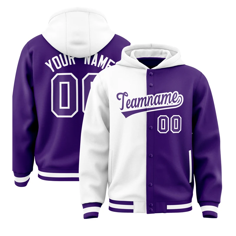 

Custom Split Hoodie for Embroidery Unisex Personalized Pullover Loose Sweatshirt Team Name And Number