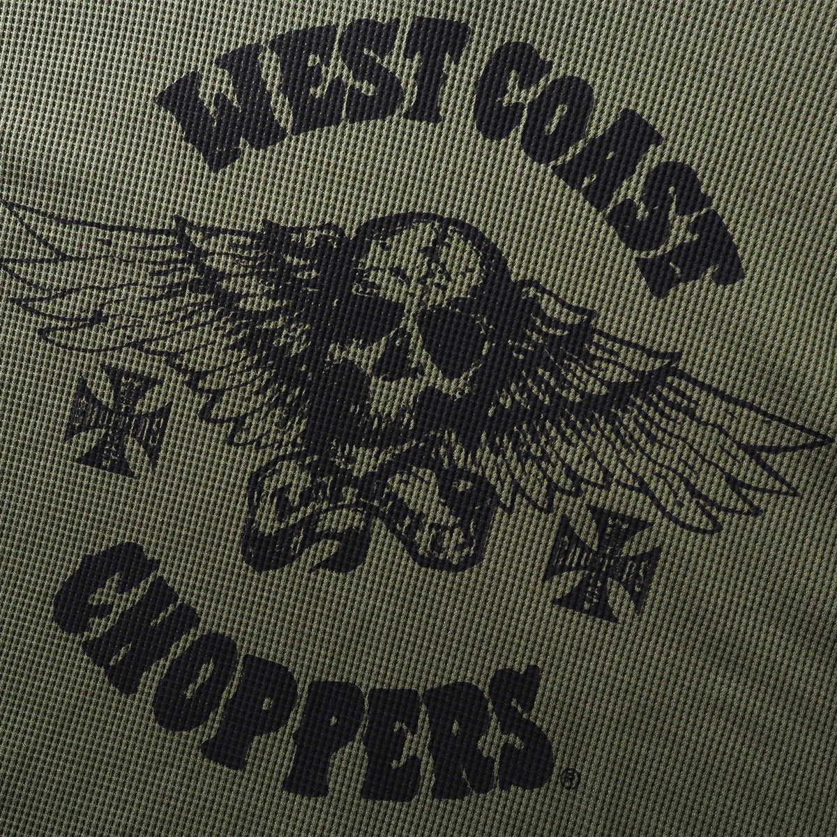

Темно-зеленая футболка с длинными рукавами West Coast Choppers Cross Waffle Sanskrit для мужчин и женщин, свободная футболка, футболки