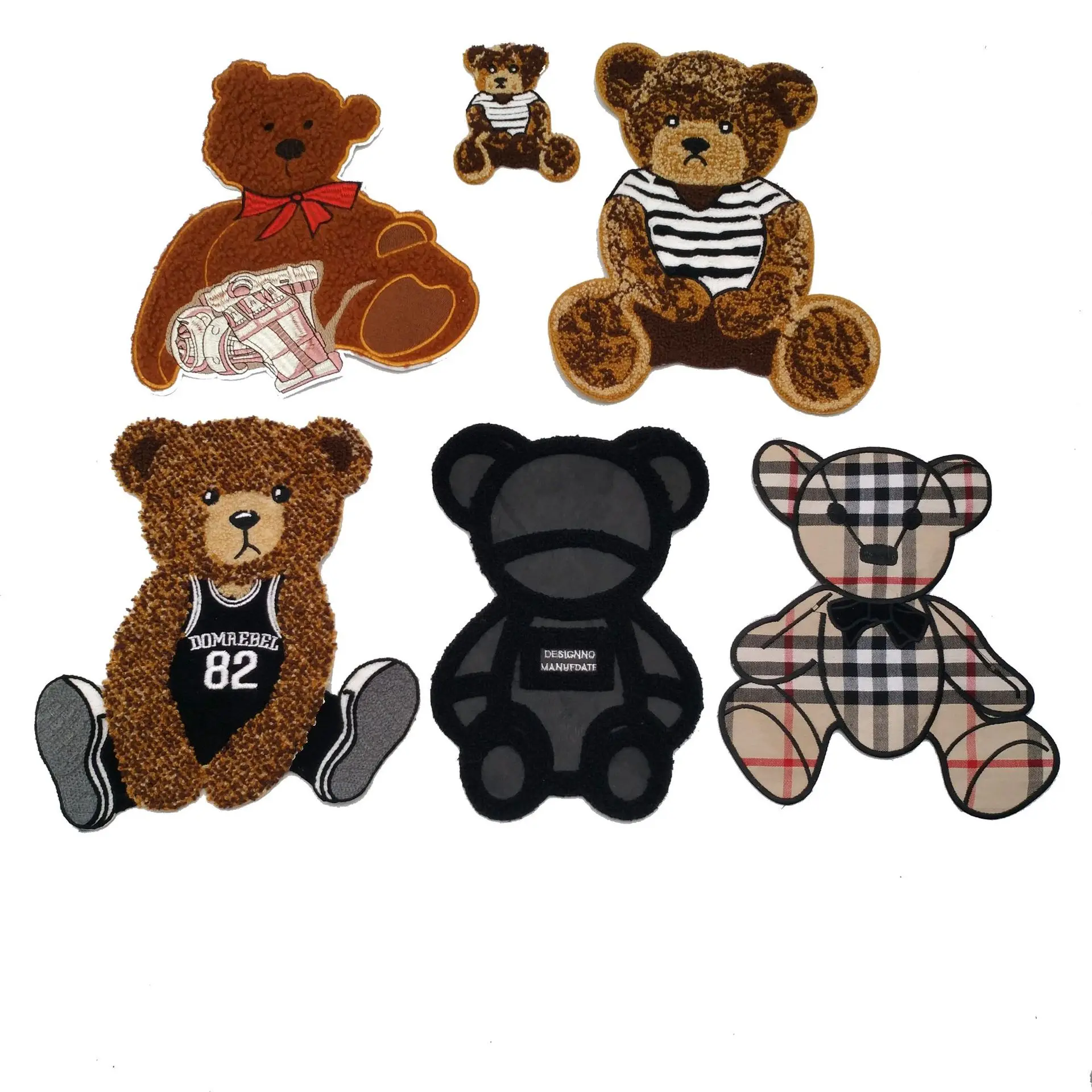 1 PCS Bear embroidery cloth sticker patch patch DIY retro cloth sticker clothing accessories children\'s clothing decorative acce