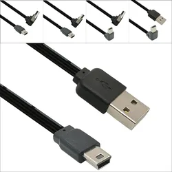 2.0 USB męski do Mini kabel USB w dół prostopadły 90 stopni 0.1m 0.2m 0.3m 0.5m do aparatu MP3 MP4 Tablet odtwarzacz wideorejestrator samochodowy GPS