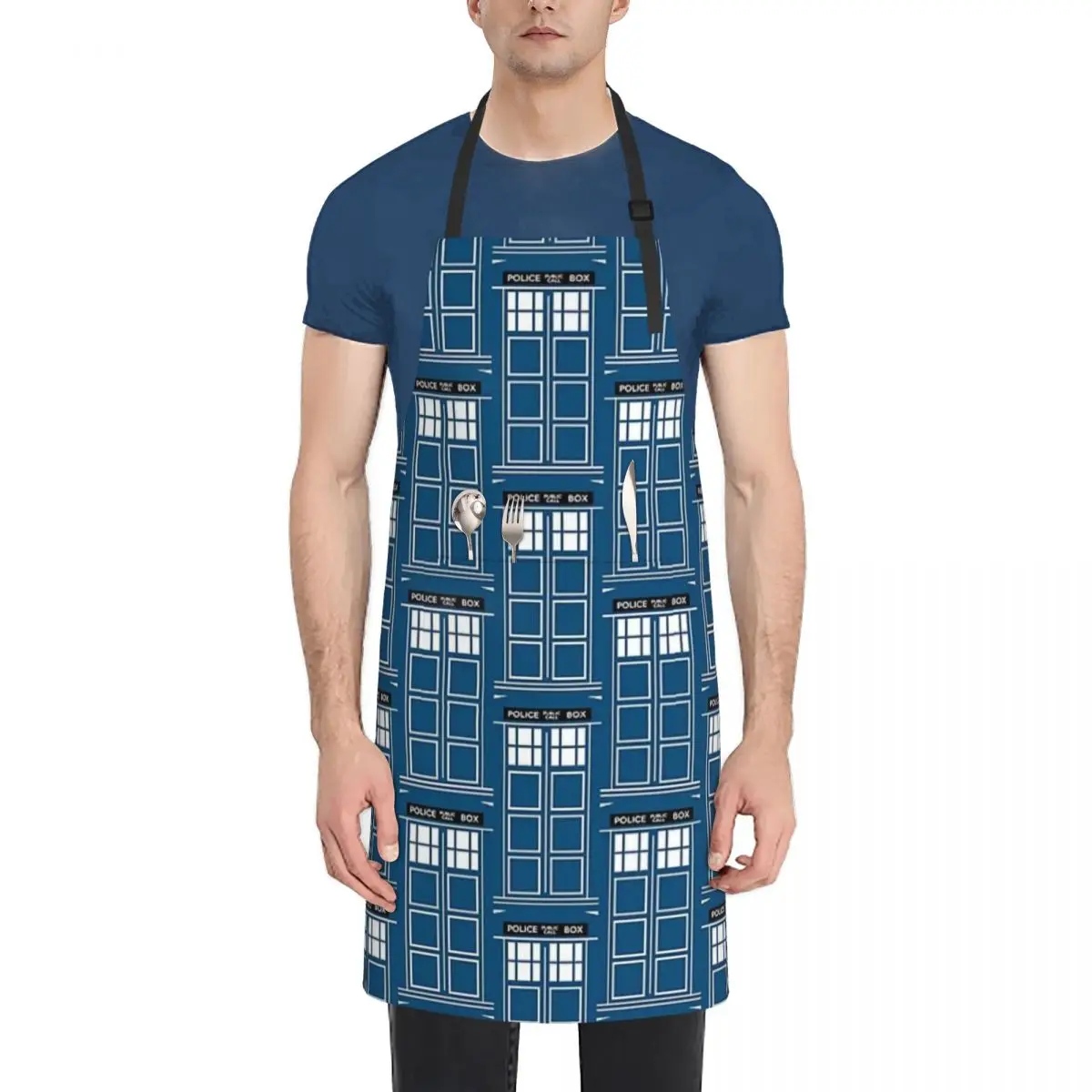 

Policebox Fashion Dacron Kitchen Aprons For Woman Men Chef Work