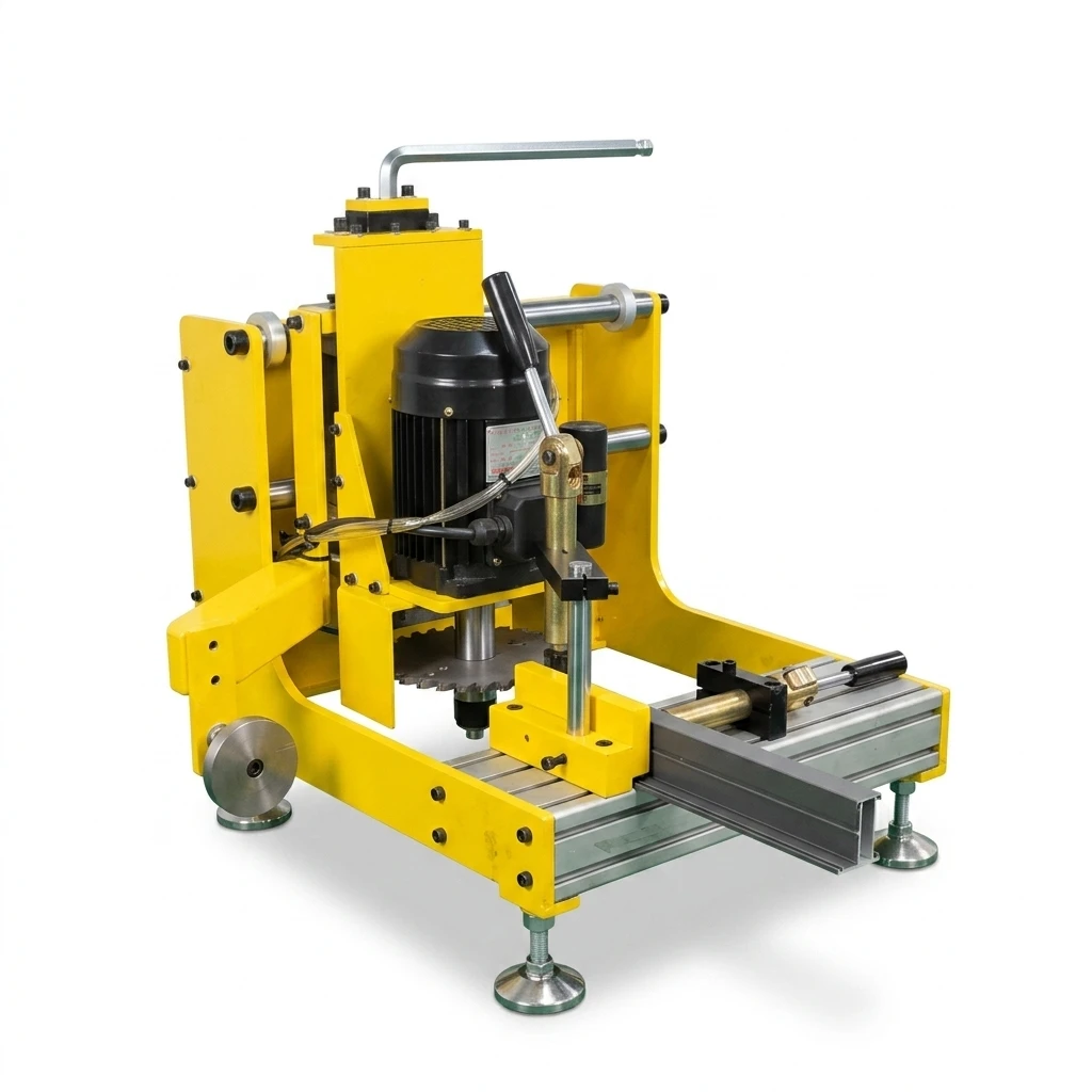 Manual PLC-controlled End-milling Machine for Aluminum Profile Doors Windows 1.1 kW Motor 3600r/min 50mm Processing Depth 220V