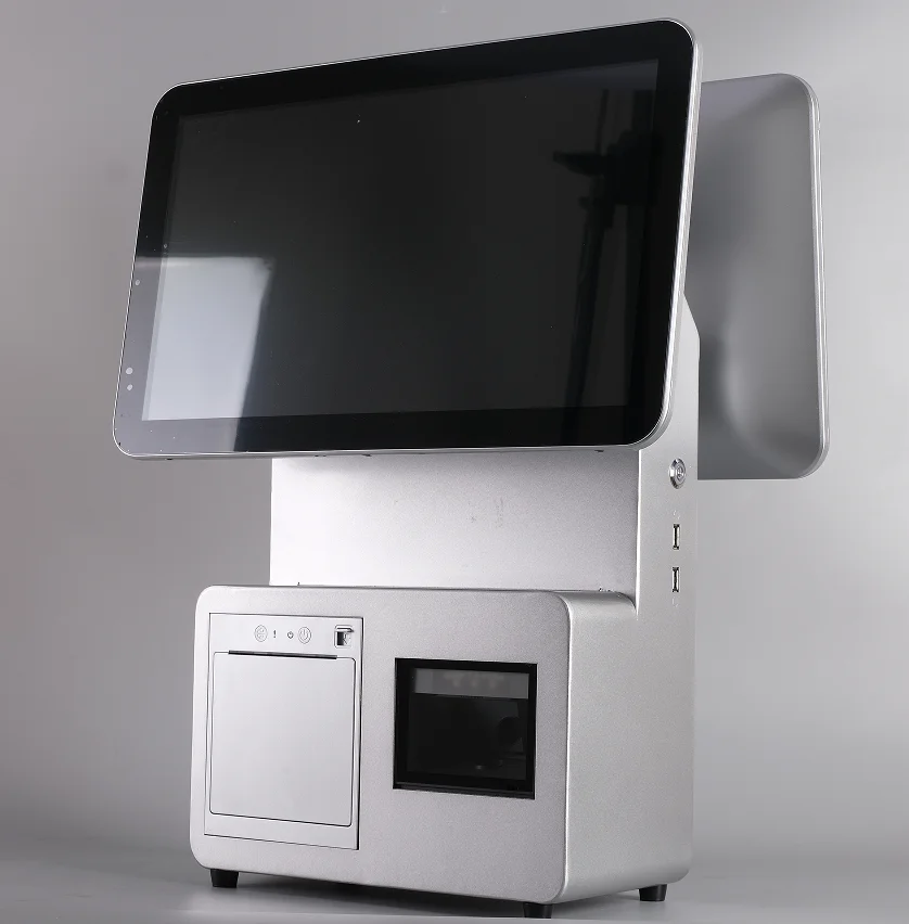 15.6インチタッチスクリーンAndroid/Windows POSシステム、内蔵Wi-Fi、58mmプリンター搭載、小売店向けキャッシュレジスターPOSデスクトップ