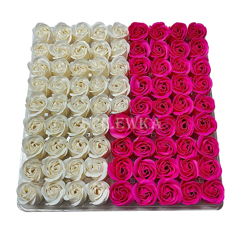 Mix Color Three-layer Without Base Rose Floral Scented Artificial Flowers Heads DIY Creative Gifts for Valentine\'s Day 81Per Lot