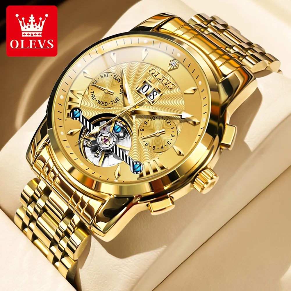 

OLEVS 9965 Men's Wristwatch Dual Calendar Display Dual Calendar Display Night light Automatic Watch