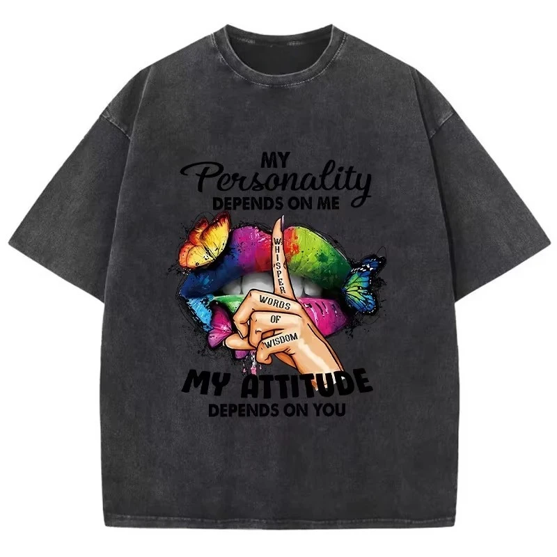 

Soft clothing personalized printing T-shirt sports leisure cool summer clothing men's and women's retro washed cotton