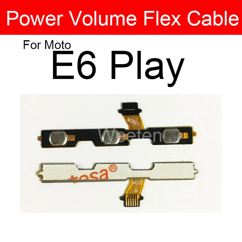 Power Volume Flex Cable For Motorola Moto E3 E4 E5 E6 E7 Plus Play E6s E5 Play Go E 2020 E7i E7 Power On Off Button Volume Cable