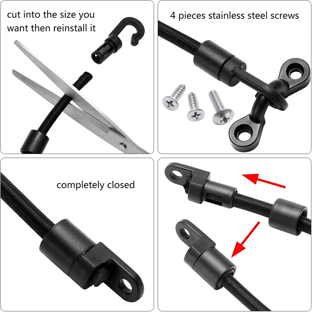 Rod Holders for Boating Set of 4 Elastic Straps Each 18 Inches Long Perfect for Securing Fishing Equipment on Deck
