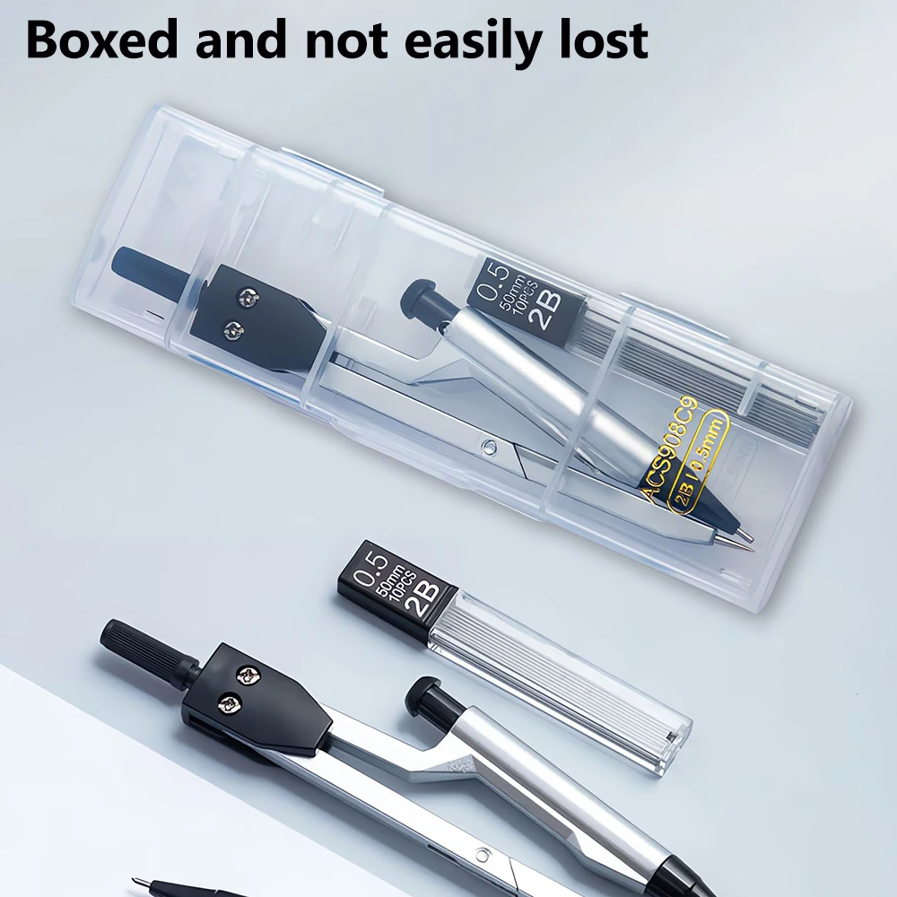 M&G Simple Compasses Set Exam Compasses 2B Automatic Lead Core Confucian Temple Exam Series for Students Office