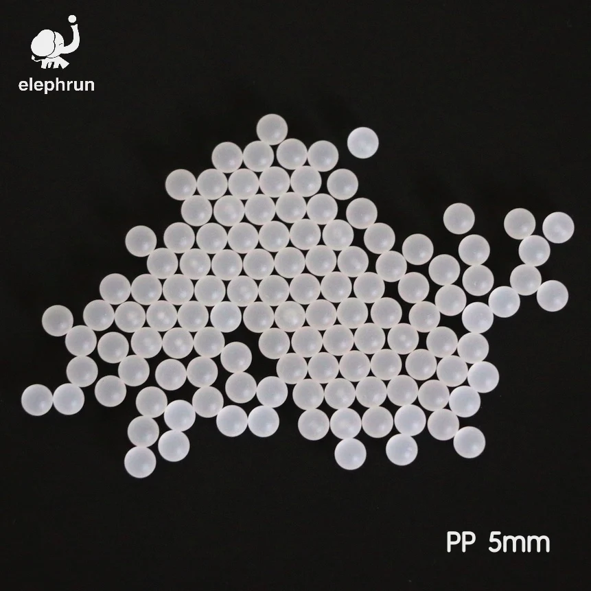 

5mm Polypropylene (PP) Solid Plastic Balls Precision Sphere for Valves and Low Load Bearings