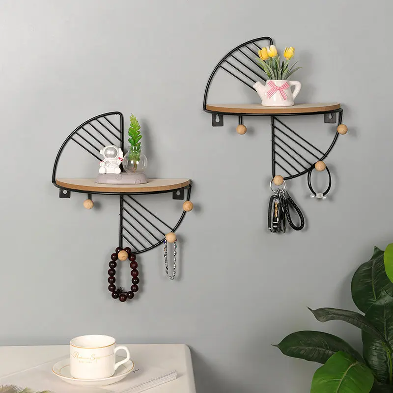 1PCS Creative Wall Shelf Storage Cosmetics Key Hanger Hook Bedroom Bathroom No Punching Wall Wall Hanging
