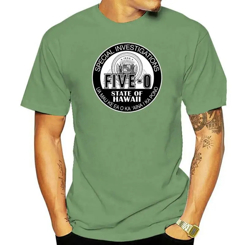 Funny T-shirt Men 2024 Black Tees Hawaii Five O Special Investigator Shield Custom T Shirts Holiday Summer Tshirt Cotton Tops