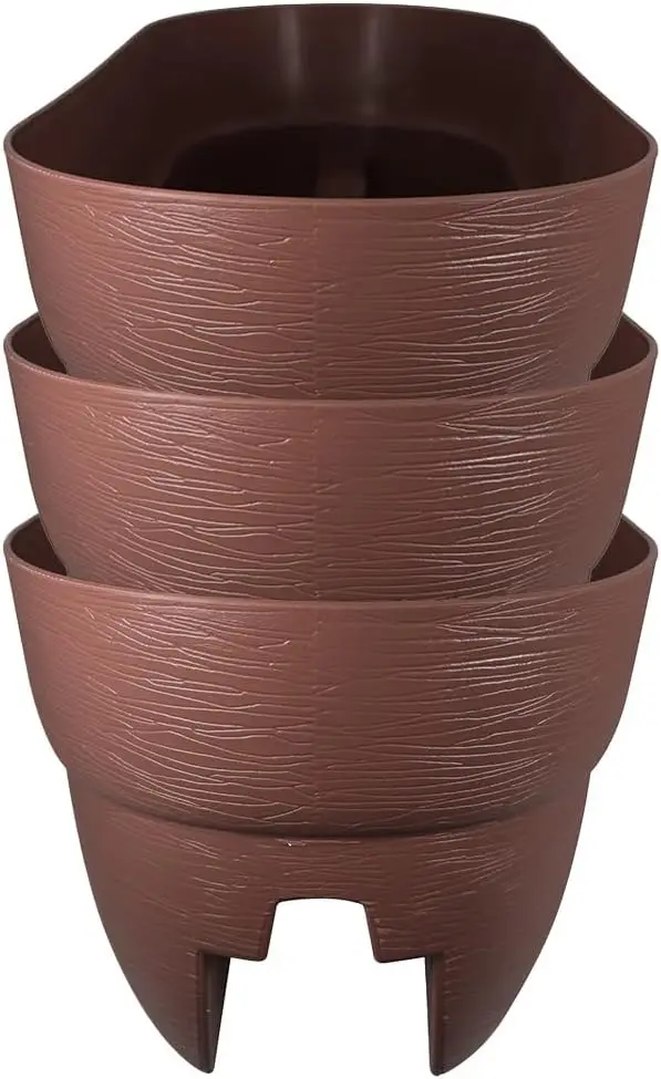 

24-дюймовое всепогодное кашпо из полимерной смолы с дренажными отверстиями, цвет землисто-коричневый, для использования на улице