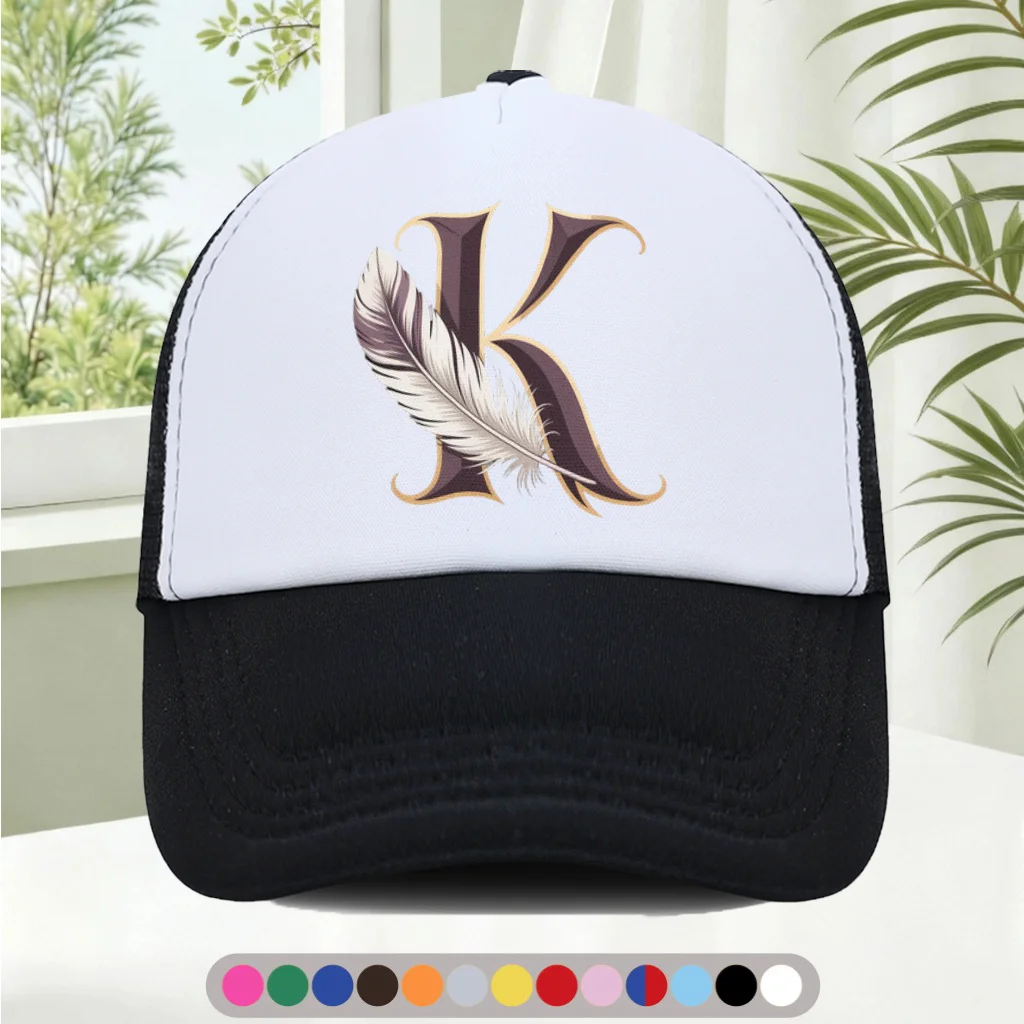Unisex Trucker Hat with Bend Brim  Lightweight Breathable Mesh Cap Suitable for Outdoor Sports,, Machine Washable  Digital Pri