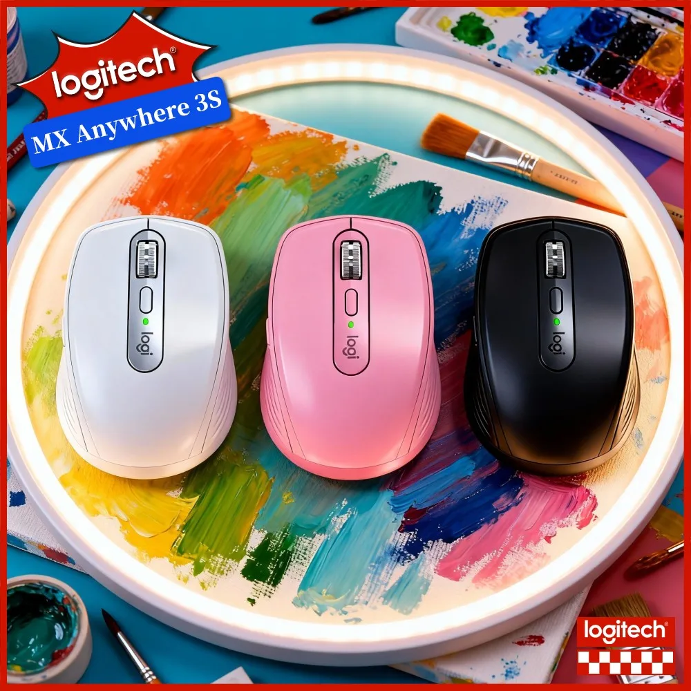 Logitech MX Anywhere 3S Wireless Mouse - 8000 DPI, Magspeed Hyper-Scroll, Quiet Clicks, Office & Travel Use, USB-C Fast Charge
